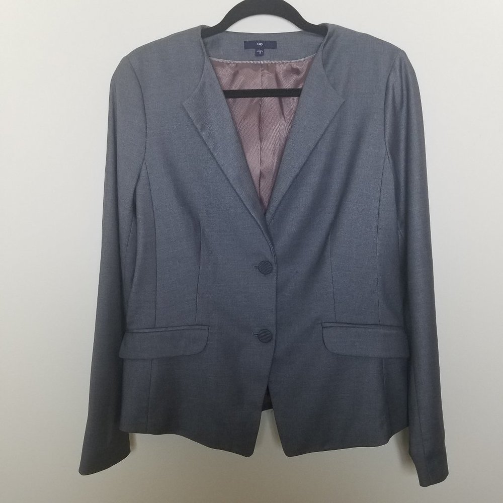 GAP Collarless Women’s Blazer Jacket Gray Size 10